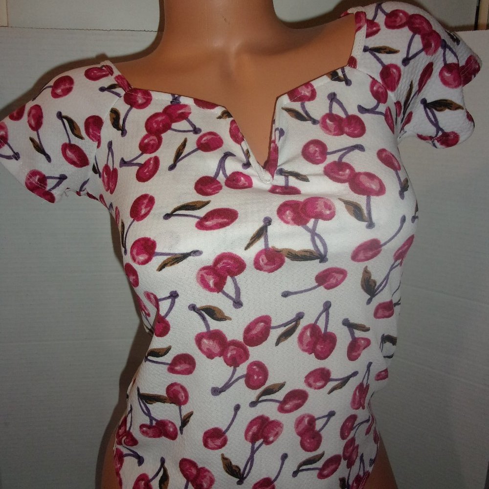 Top Model V-Wire Bodysuit Cherries
